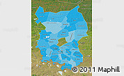 Political Shades Map of Omsk Oblast, satellite outside