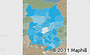 Political Shades Map of Omsk Oblast, semi-desaturated