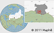Savanna Style Location Map of Maryanovskiy, highlighted country, highlighted parent region, hill shading