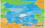 Political Shades Panoramic Map of Omsk Oblast