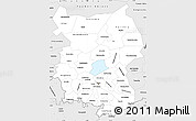 Silver Style Simple Map of Omsk Oblast
