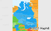 Political Shades Simple Map of Western Siberia