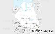 Silver Style Simple Map of Western Siberia