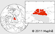 Blank Location Map of Yamalo-Nenets Autonomous Okrug, highlighted parent region