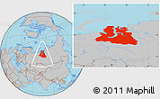 Gray Location Map of Yamalo-Nenets Autonomous Okrug