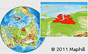 Physical Location Map of Yamalo-Nenets Autonomous Okrug