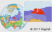 Political Location Map of Yamalo-Nenets Autonomous Okrug