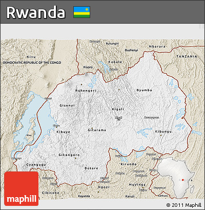 Classic Style 3D Map of Rwanda