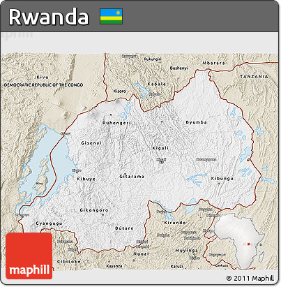 Classic Style 3D Map of Rwanda