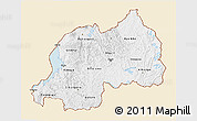 Classic Style 3D Map of Rwanda, single color outside