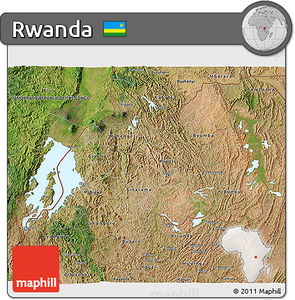 Satellite 3D Map of Rwanda