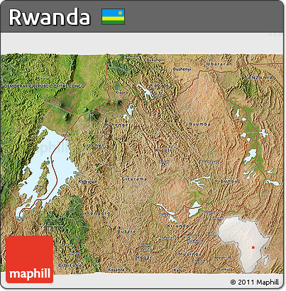Satellite 3D Map of Rwanda