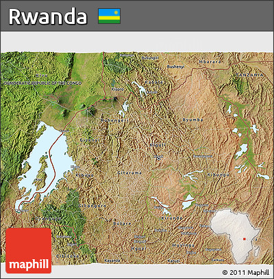 Satellite 3D Map of Rwanda