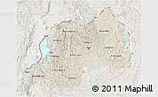 Shaded Relief 3D Map of Rwanda, lighten, land only