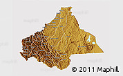 Physical 3D Map of Byumba, cropped outside