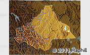 Physical 3D Map of Byumba, darken