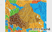 Physical 3D Map of Byumba, political outside