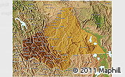 Physical 3D Map of Byumba, satellite outside