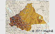 Physical 3D Map of Byumba, shaded relief outside