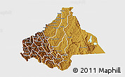 Physical 3D Map of Byumba, single color outside
