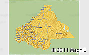Savanna Style 3D Map of Byumba, single color outside