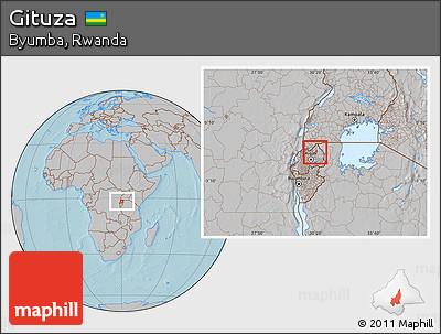 Gray Location Map of Gituza, hill shading