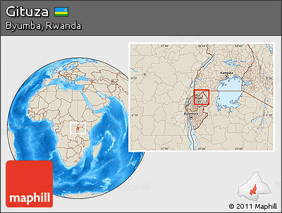 Shaded Relief Location Map of Gituza