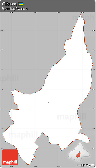 Gray Simple Map of Gituza, cropped outside