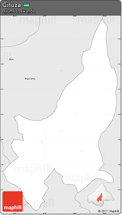 Silver Style Simple Map of Gituza