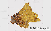Physical Map of Byumba, cropped outside