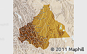 Physical Map of Byumba, lighten