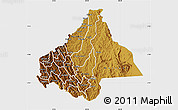 Physical Map of Byumba, single color outside