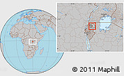 Gray Location Map of Muhura, within the entire country