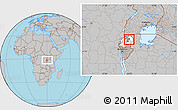 Gray Location Map of Muhura, highlighted country