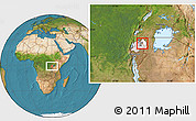 Satellite Location Map of Muhura, highlighted country