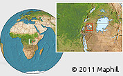 Satellite Location Map of Muhura, highlighted parent region