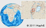 Shaded Relief Location Map of Muhura, highlighted parent region