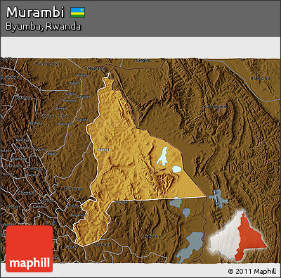 Physical 3D Map of Murambi, darken