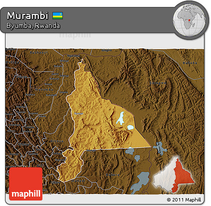 Physical 3D Map of Murambi, darken