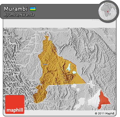 Physical 3D Map of Murambi, lighten, desaturated