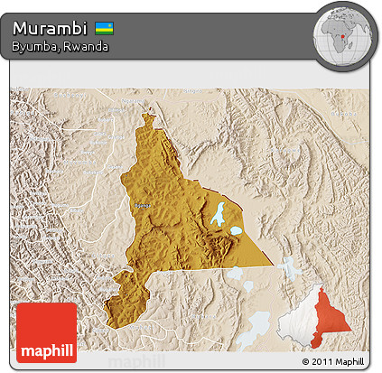 Physical 3D Map of Murambi, lighten