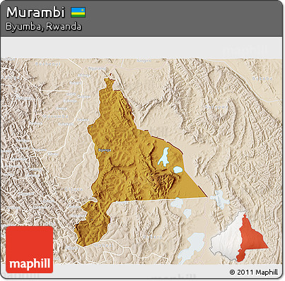 Physical 3D Map of Murambi, lighten