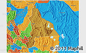 Physical 3D Map of Murambi, political outside