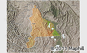 Satellite 3D Map of Murambi, semi-desaturated