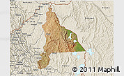 Satellite 3D Map of Murambi, shaded relief outside