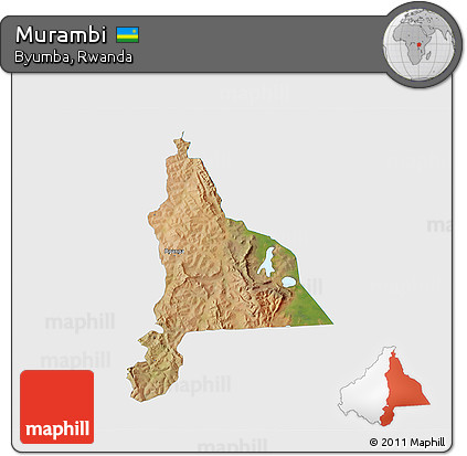 Satellite 3D Map of Murambi, single color outside