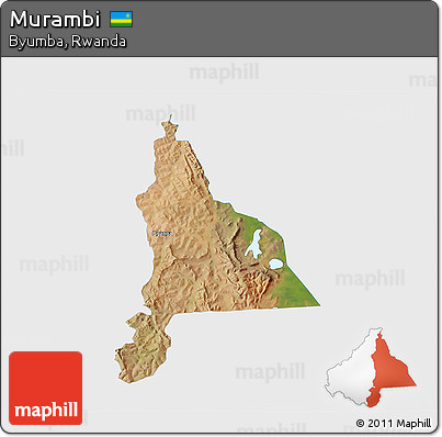 Satellite 3D Map of Murambi, single color outside