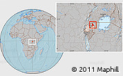 Gray Location Map of Murambi, highlighted country, within the entire country, hill shading