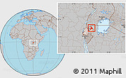 Gray Location Map of Murambi, highlighted country