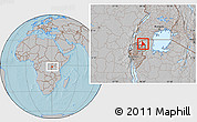 Gray Location Map of Murambi, highlighted parent region, hill shading